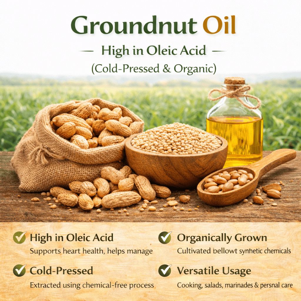Groundnut Oil | Organically Grown | Cold Pressed | High in Oleic Acid by Dilip Ribadiya - SOUL SOCIETY FOR ORGANIC FARMING