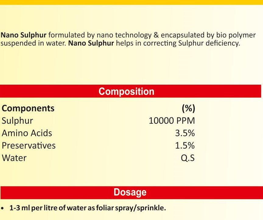 Nano Particle Sulphur - SOUL SOCIETY FOR ORGANIC FARMING
