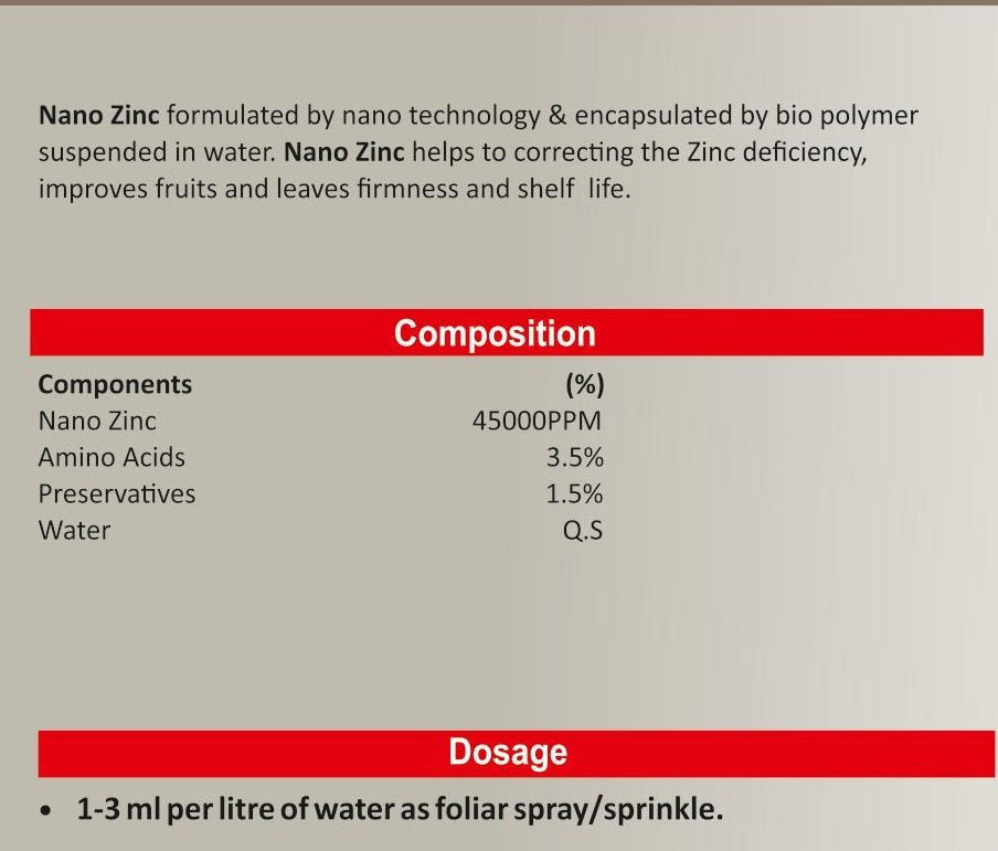 Nano Particle Zinc - SOUL SOCIETY FOR ORGANIC FARMING